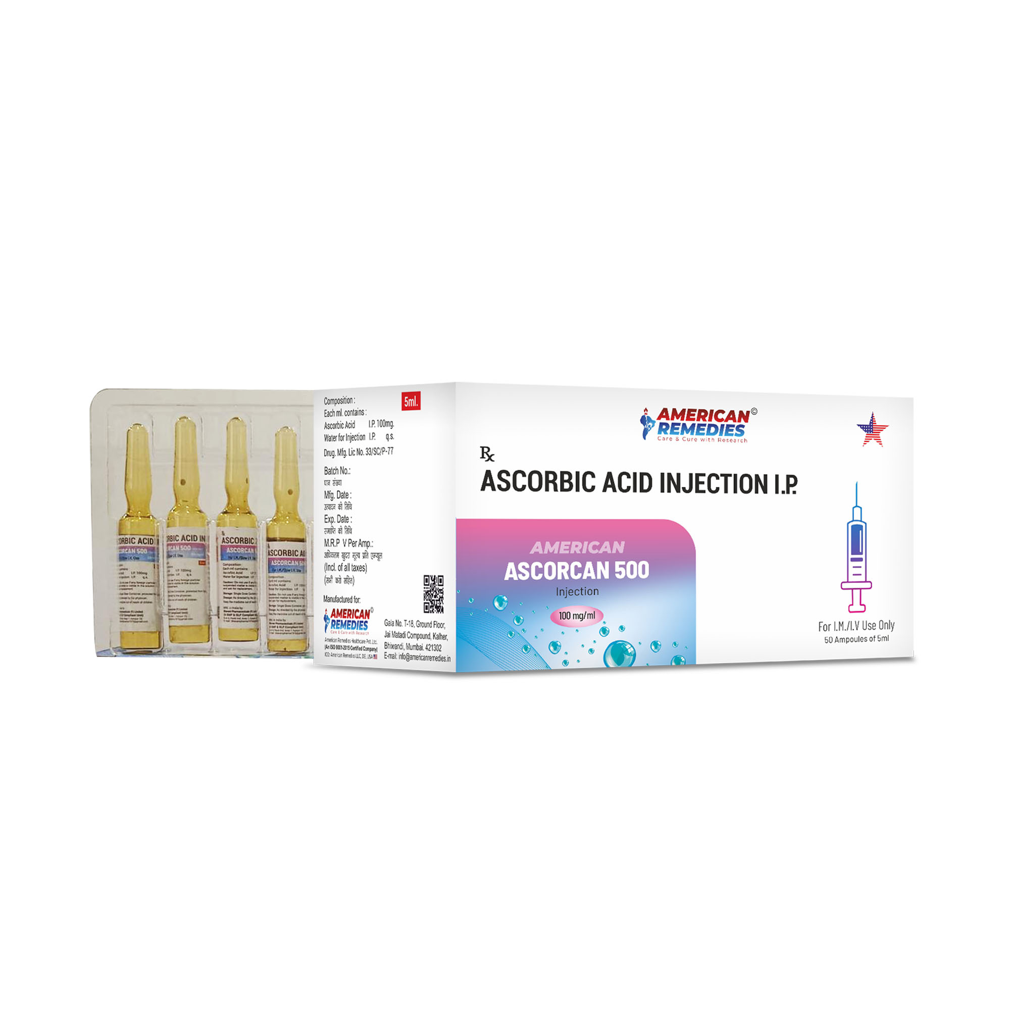 Ascorcan Injection 500 mg